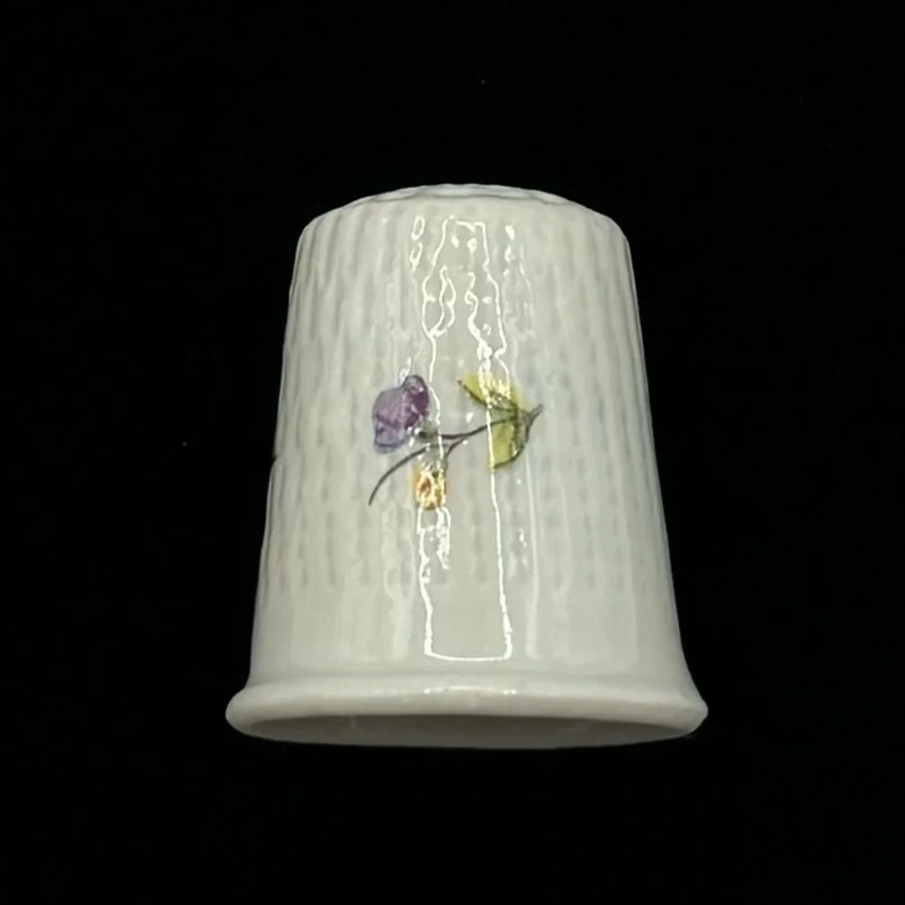 LIMOGES Vintage Floral Porcelain Thimble
